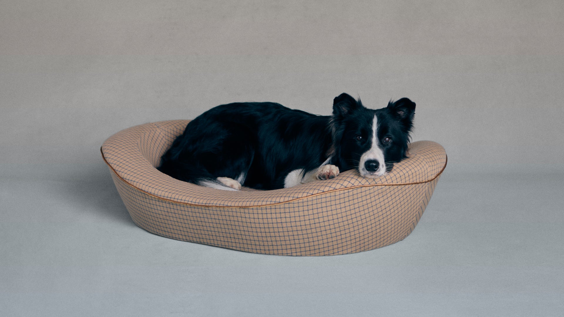 Brown Check Dog Bed Large