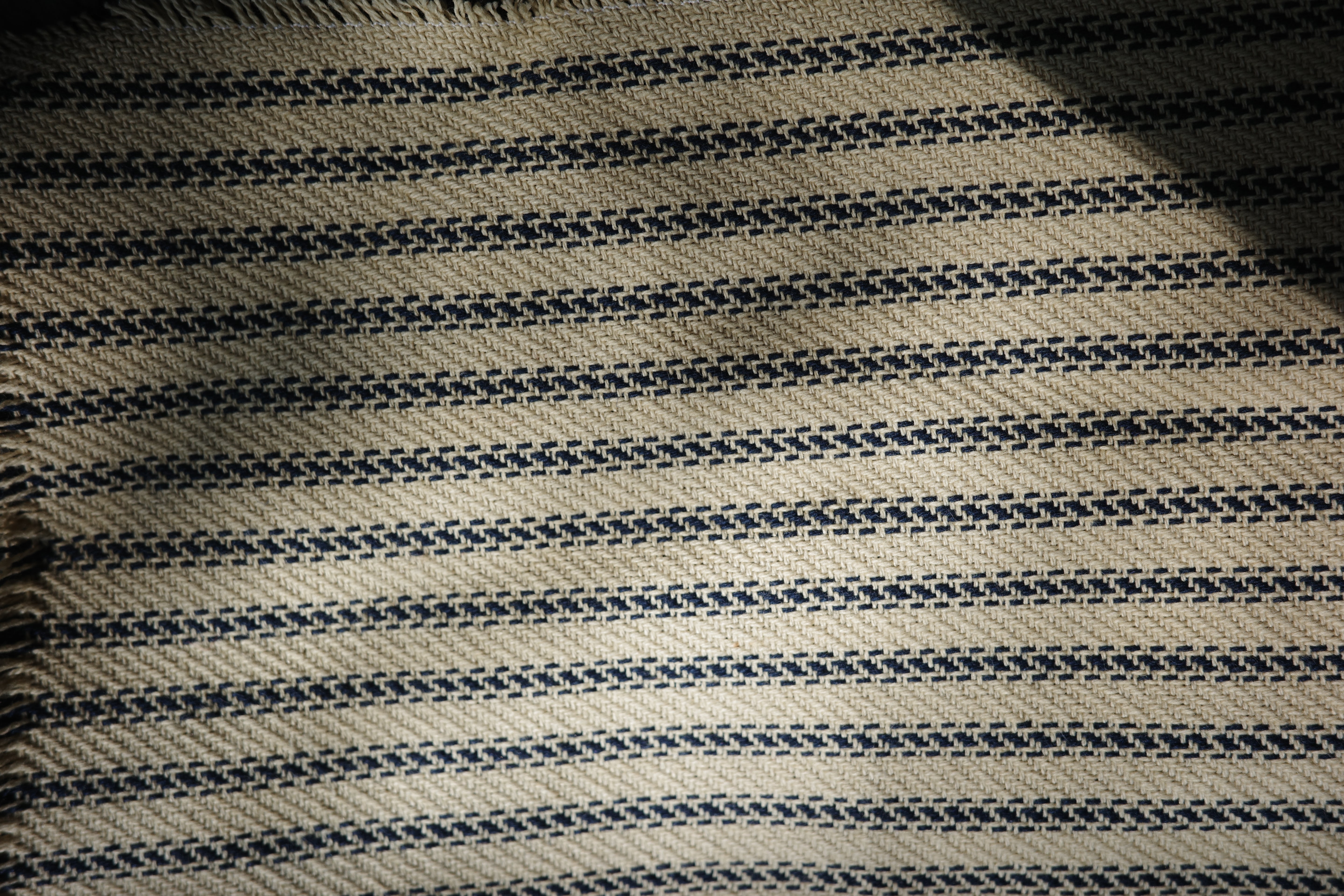 Blue ticking stripe dog bed cover