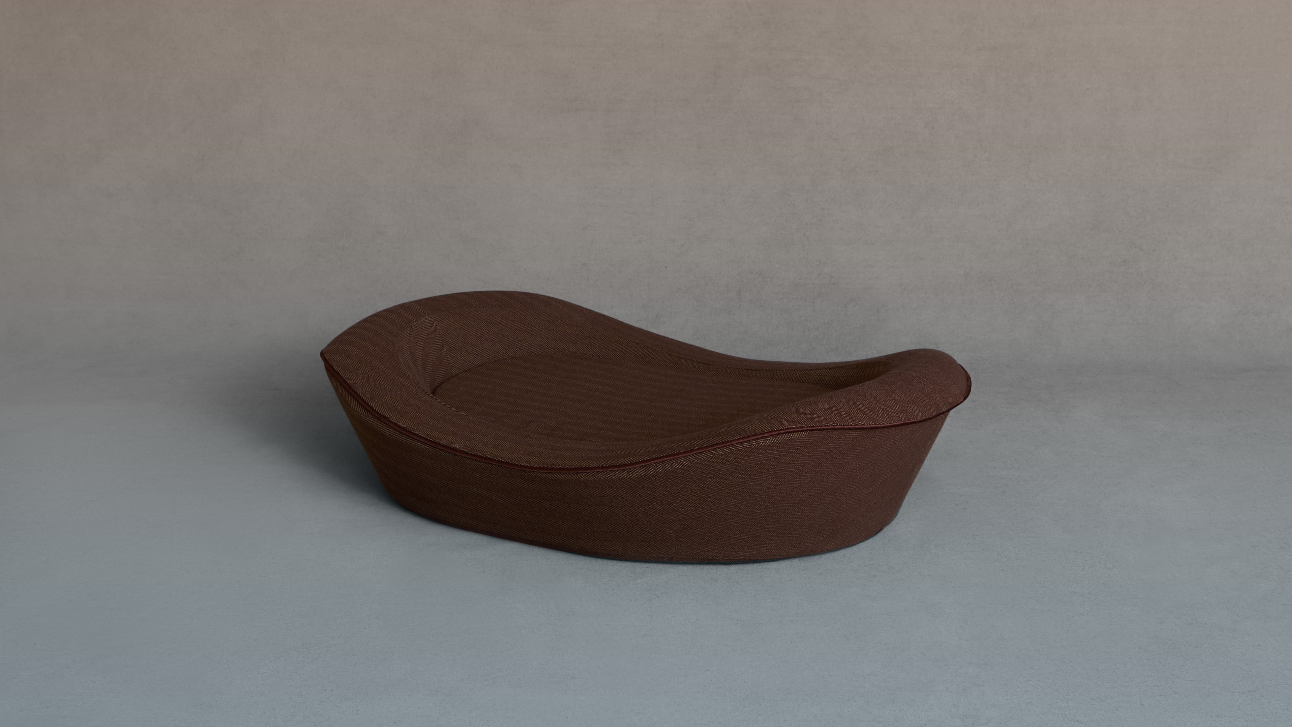 Brown Herringbone Luxury Dog Bed 